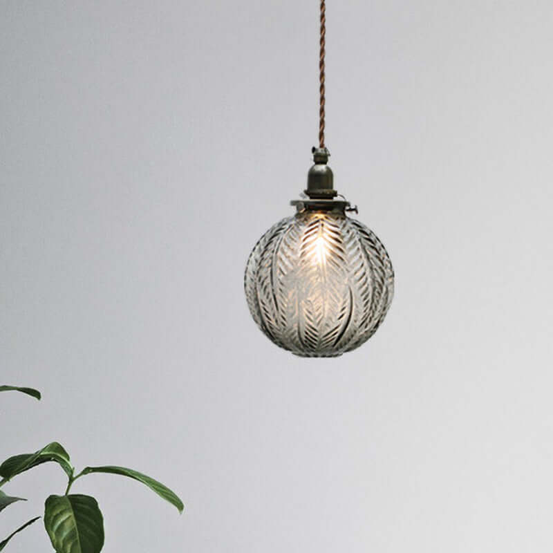 Kolonialstil pendellampe i glas