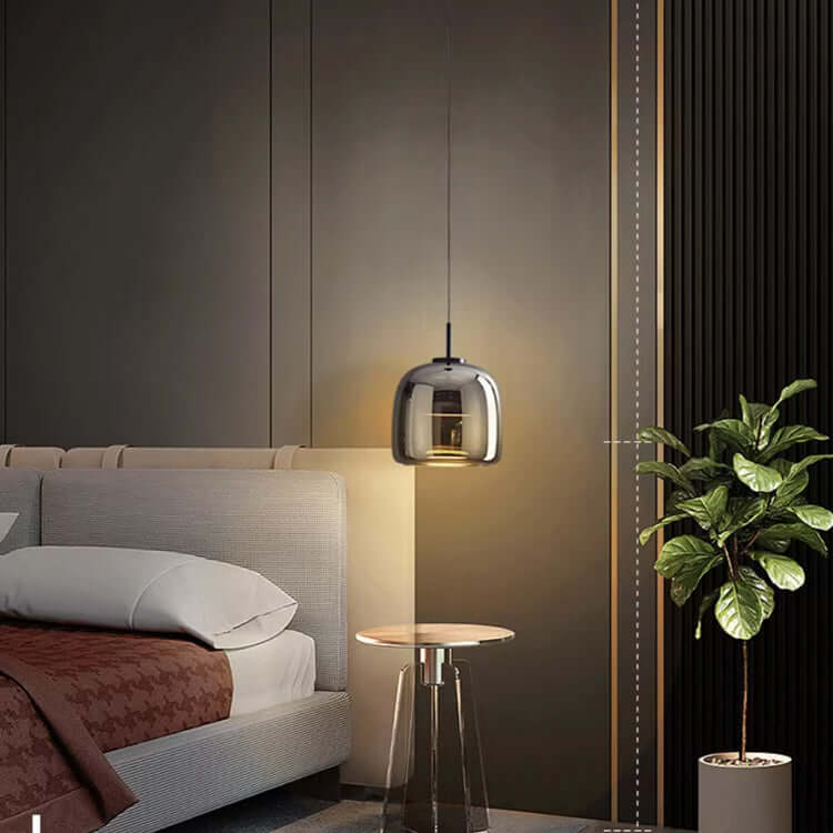Moderne sort glas loftlampe