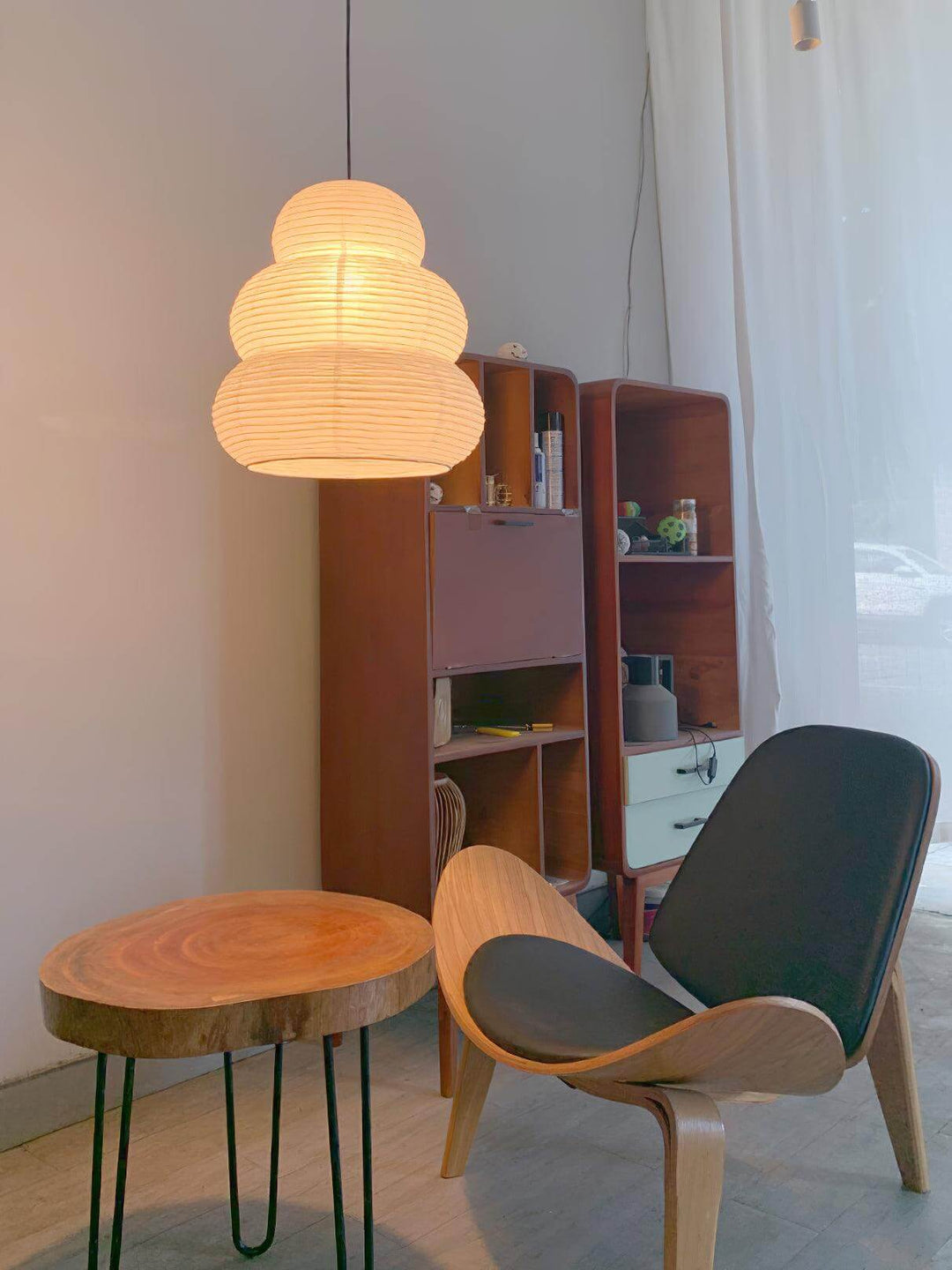 Hængende rispapirlampe