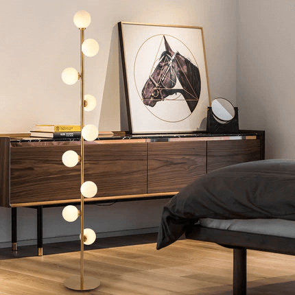 Moderne Glas Gulvlampe - Minimalistisk og Stilfuld