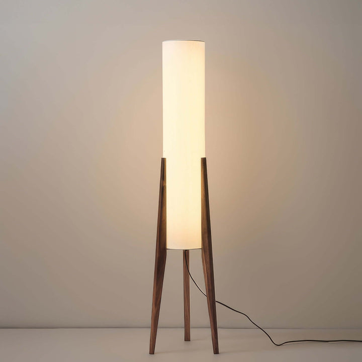 Bordlampe i valnød, massivt træ kunstlampe