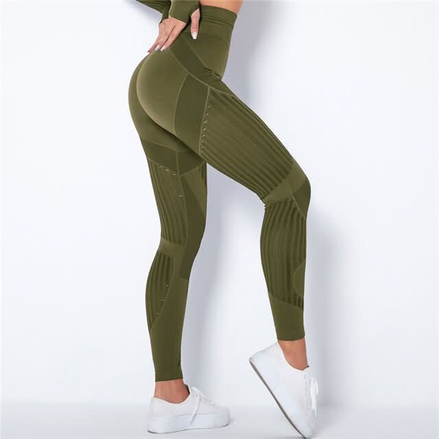 Funktionelle anti-cellulite leggings til kvinder. Højtaljet design sikrer komfort og støtte til sport.