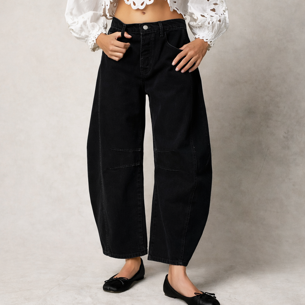 Casual damebukser: Balloon fit, vide ben, lav talje. Ideel til sommer og en moderne hverdagslook.