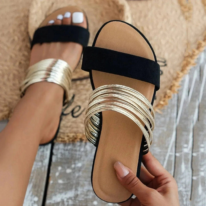 Dame ortopædiske slip-on sandaler for ultimativ komfort og støtte hele dagen. Lette kvindesandaler.