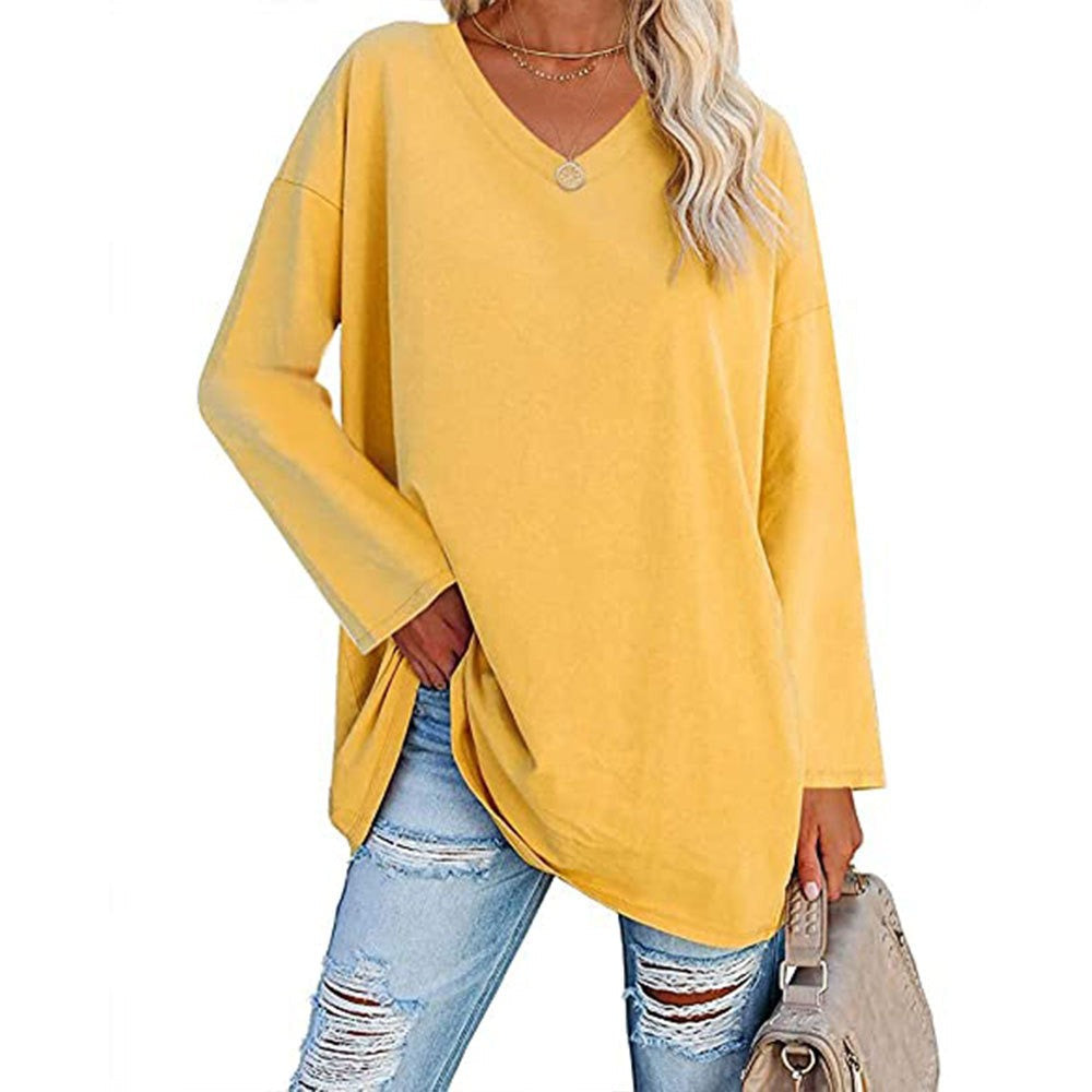 Trendy dame oversize sweater i strik, langærmet design for varme og stil.