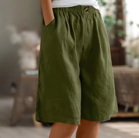 Dame shorts med afslappet pasform & elastisk talje i blød bomuld til sommerkomfort.
