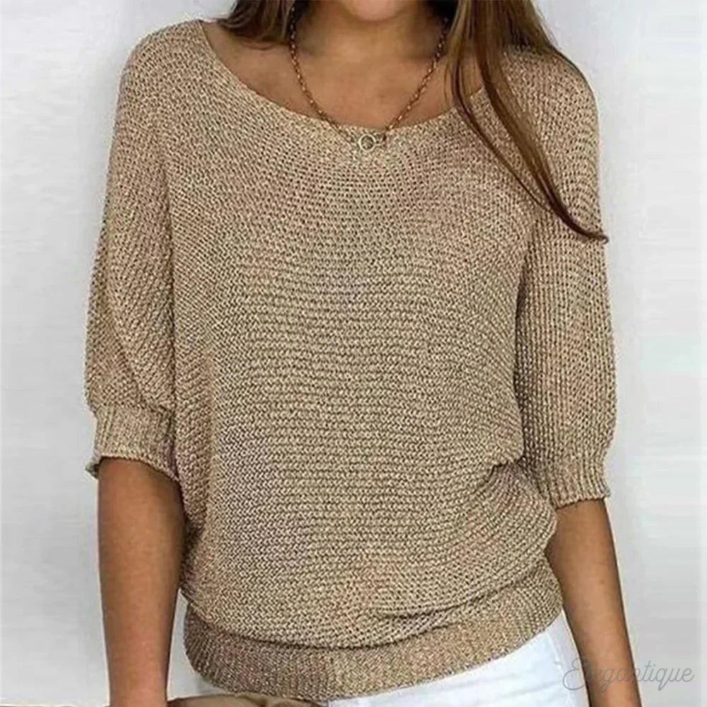 Stilfuld dame strik sweater i klassisk design, perfekt til alsidig mode og hverdagskomfort.