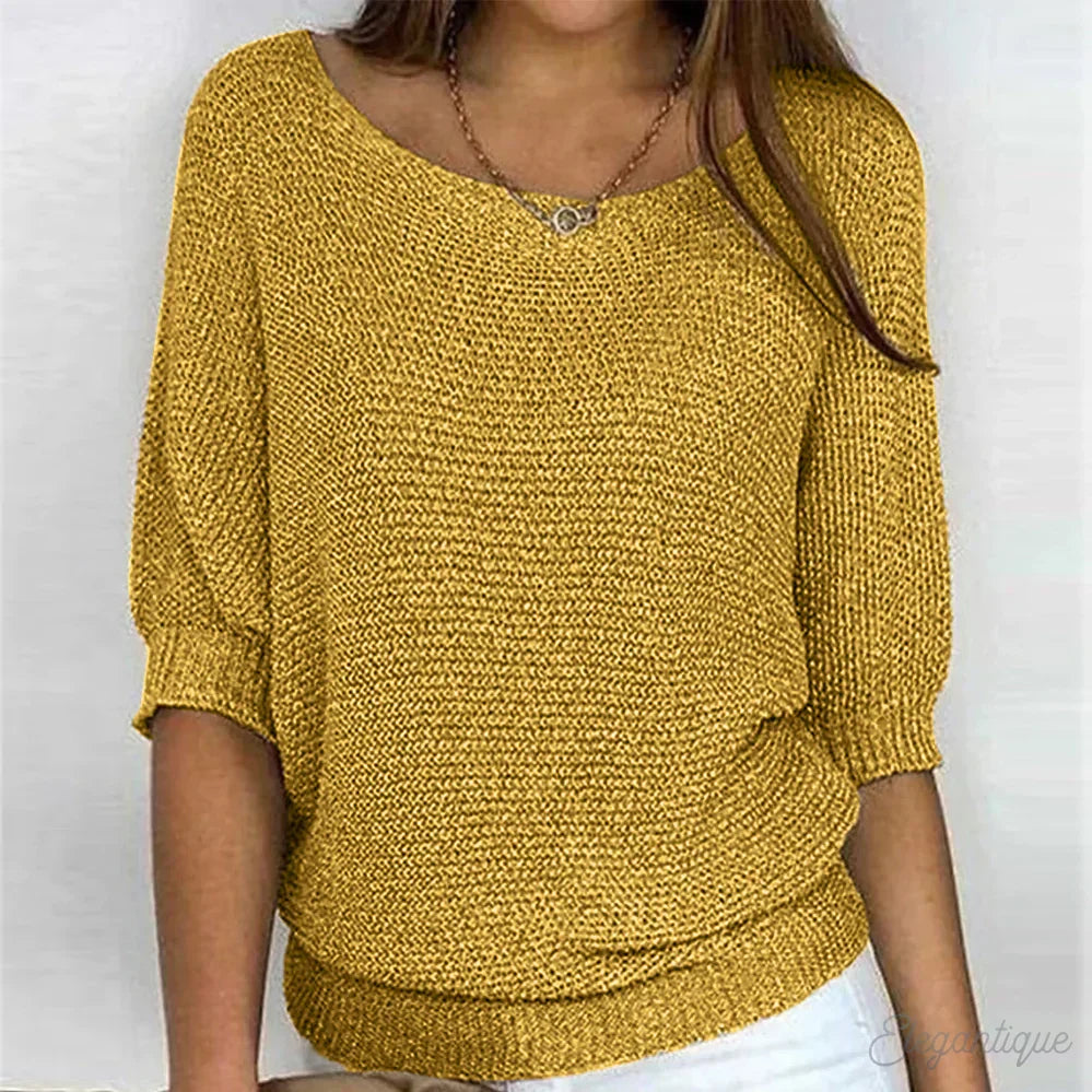 Komfortabel dame sweater i lækker strik, ideel til køligere dage og stilfuld hverdag.