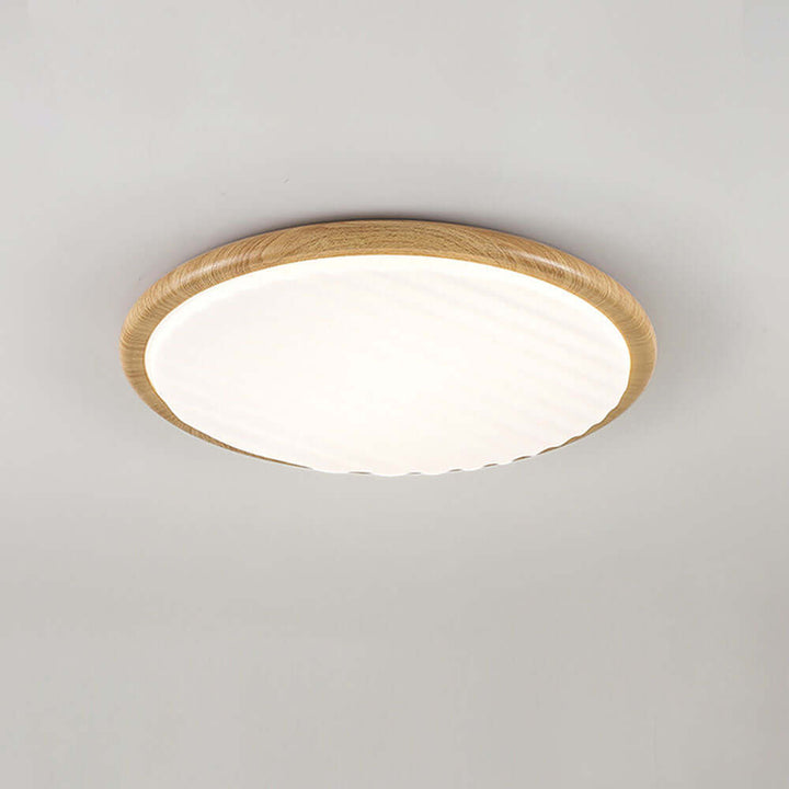 Rund foldbar træ loftlampe med LED til soveværelset