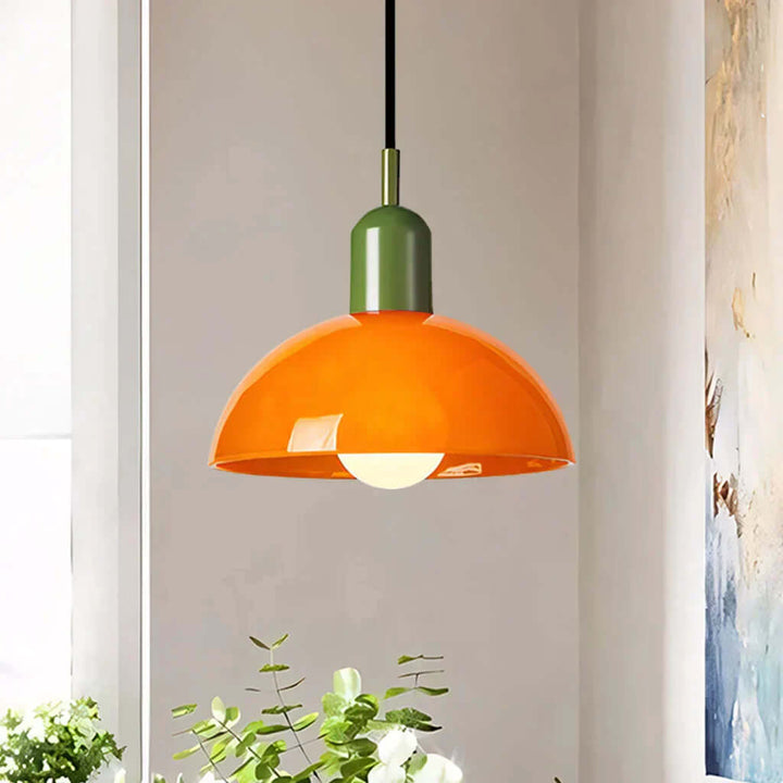 Moderne Glaskuppel Pendel - Farverigt Design