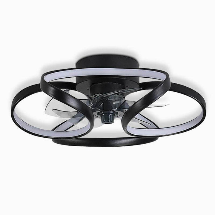 Moderne LED loftventilator med blomstermønster og fjernbetjening