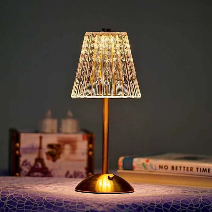 Trådløs krystalmetal bordlampe