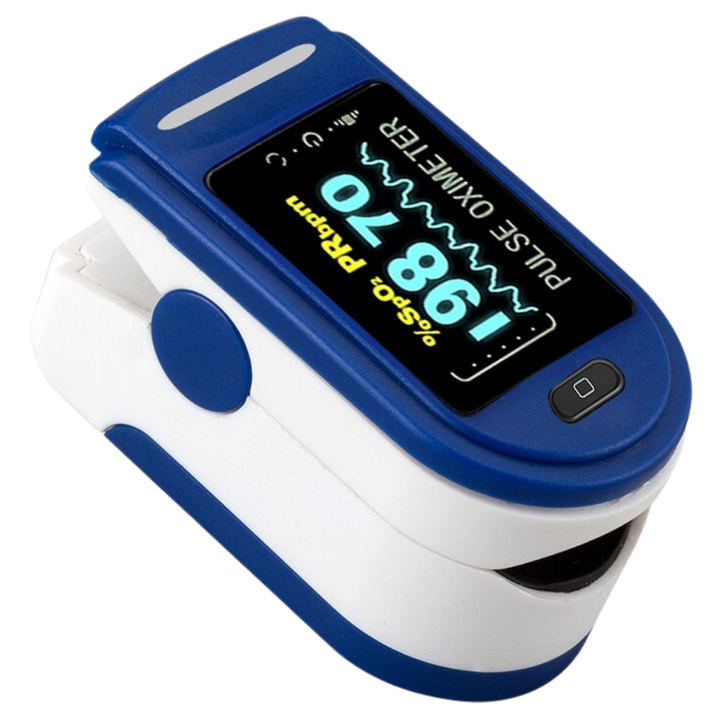 Digitalt finger pulsoximeter til præcis måling af iltmætning og puls, ideel til hjemmebrug.