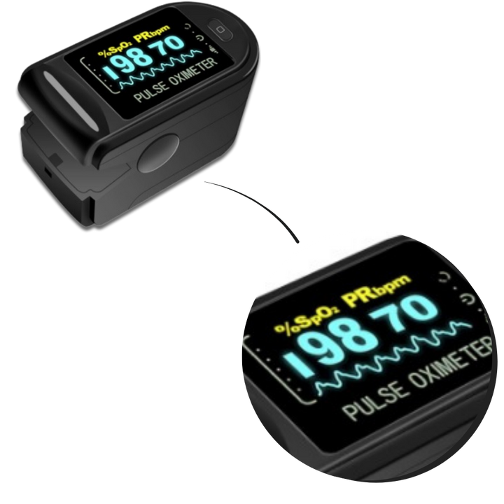 Pålidelig pulsmåler og oximeter til finger, sikrer nøjagtig sundhedsovervågning af iltmætning og puls.
