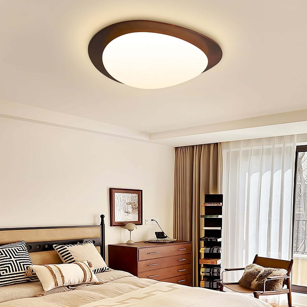 Moderne træ loftlampe med åremønster
