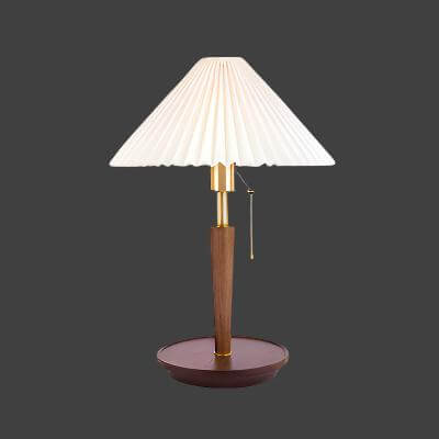 Bordlampe med råboret træ
