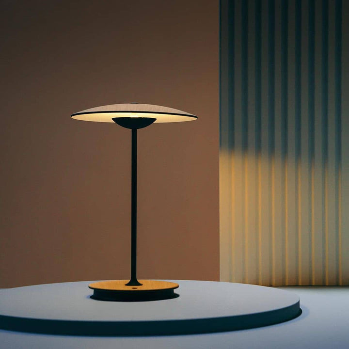 Moderne bordlampe i metal med LED
