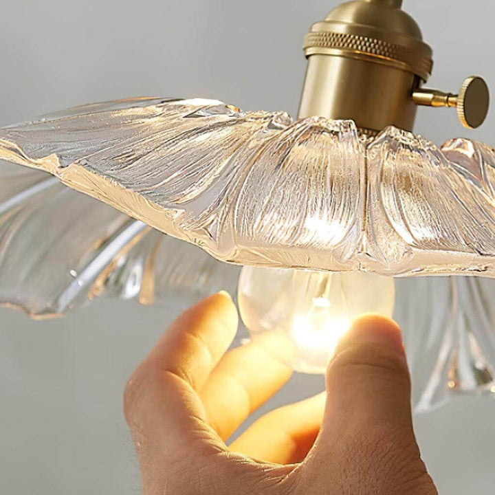 Glasblomst lampe, vedhængslampe, unik form