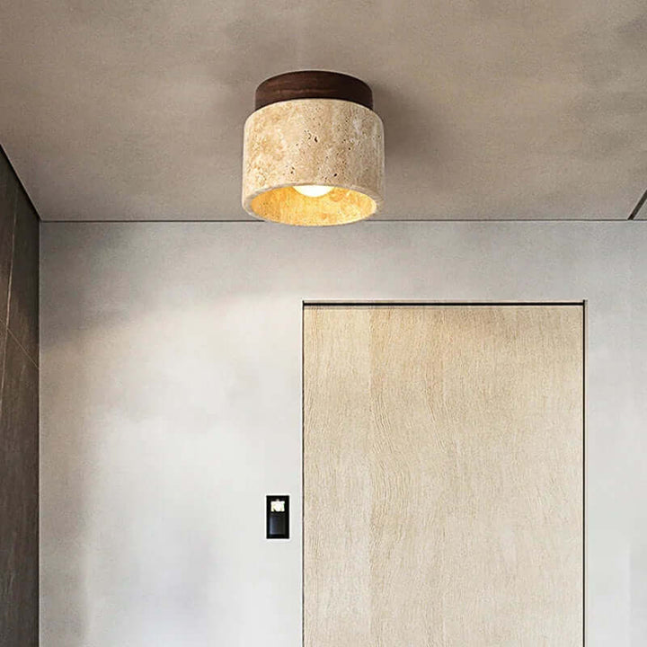 Moderne Japansk Stil Loftslampe Creme Farve