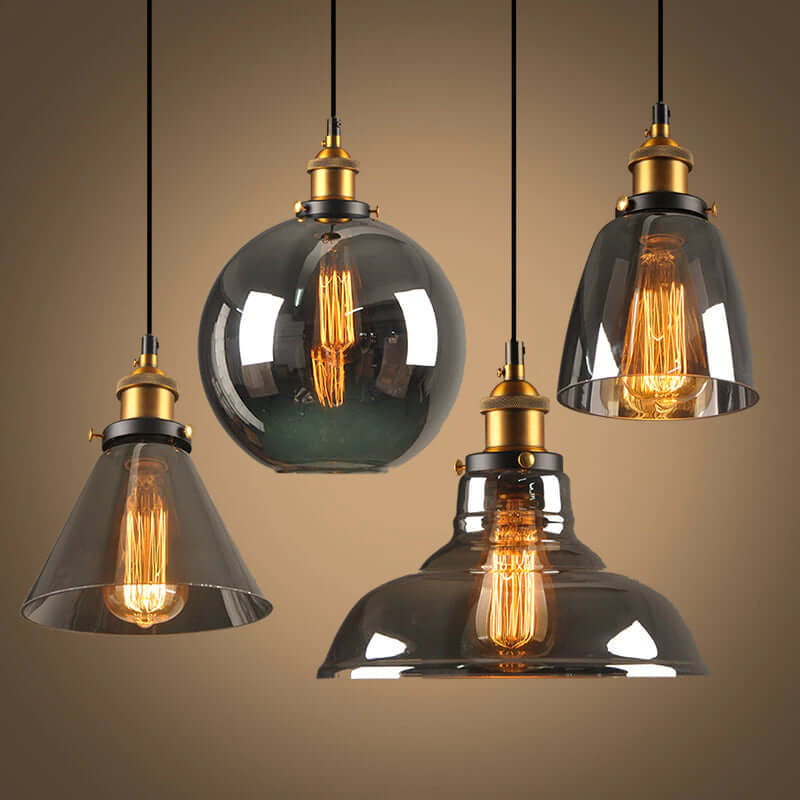 Vintage-inspireret glaspendel lampe