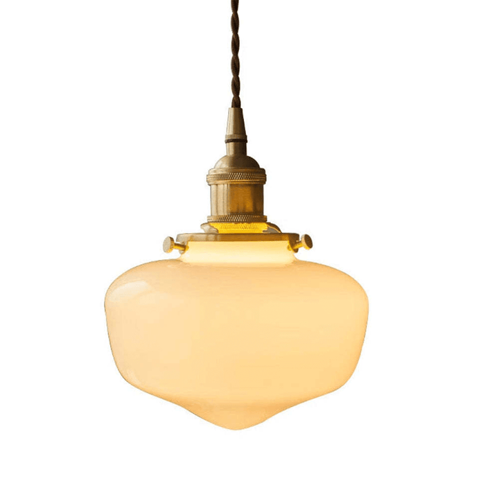 Retro glas Pendel Lampe - Hvid
