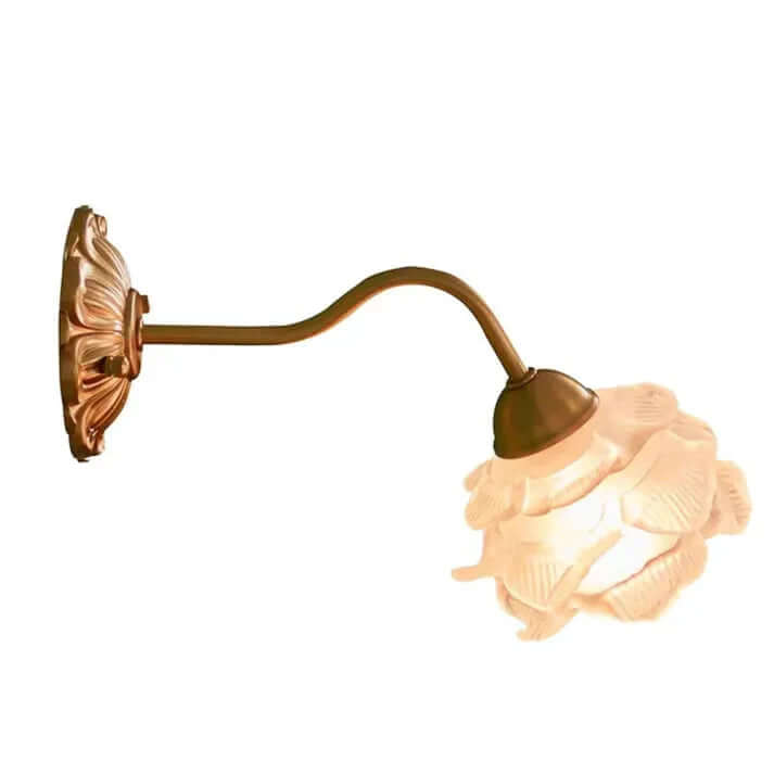 Vintage kobber blomsterglas væglampe