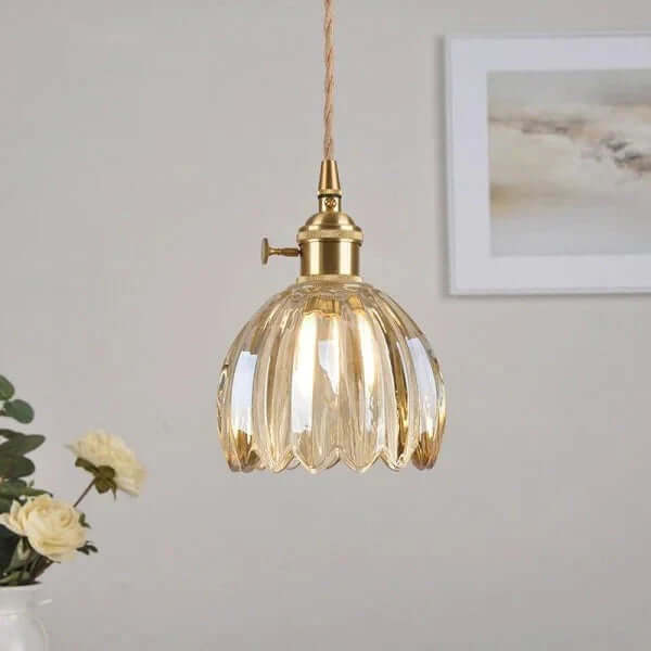 Retro glasblomsterlampe i japansk stil