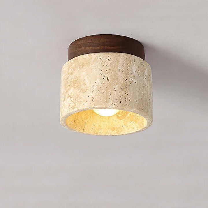 Moderne Japansk Stil Loftslampe Creme Farve