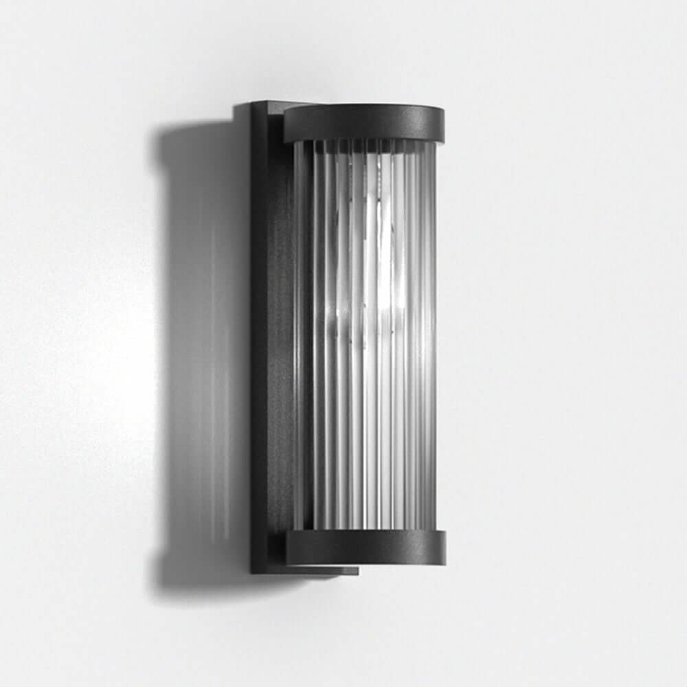 Moderne Cylindrisk Metal- & Glas Udendørs Lanterne