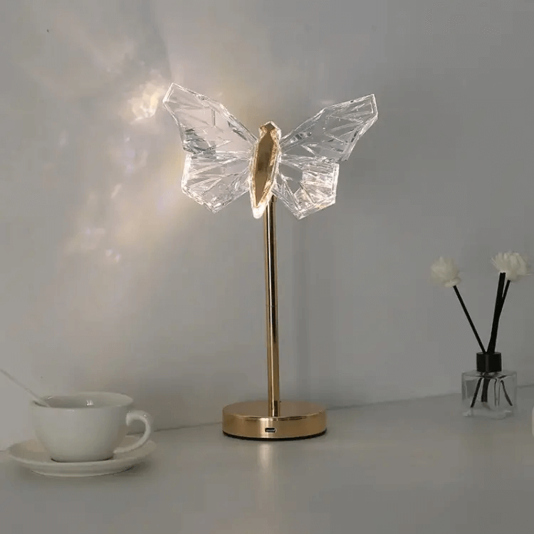 Sommerfugle bordlampe i krystal
