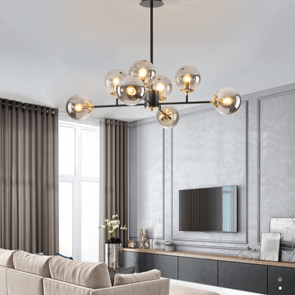 Moderne glas lysekrone - 8 lys