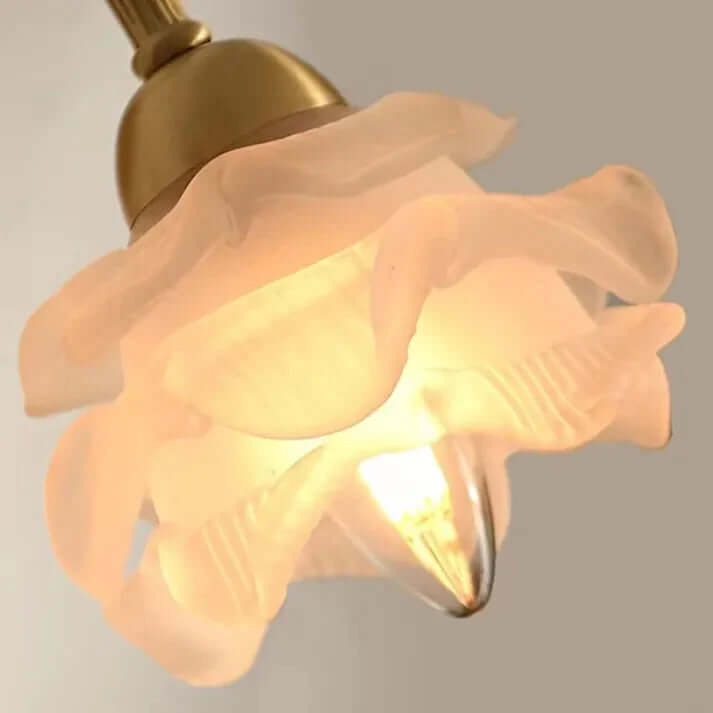 Vintage kobber blomsterglas væglampe