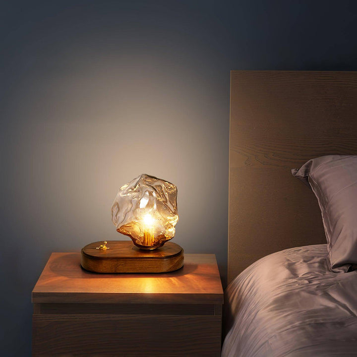 Isstensk design glasbordlampe stilfuld indretning