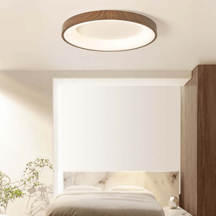 Elegant træ loftlampe med LED-belysning