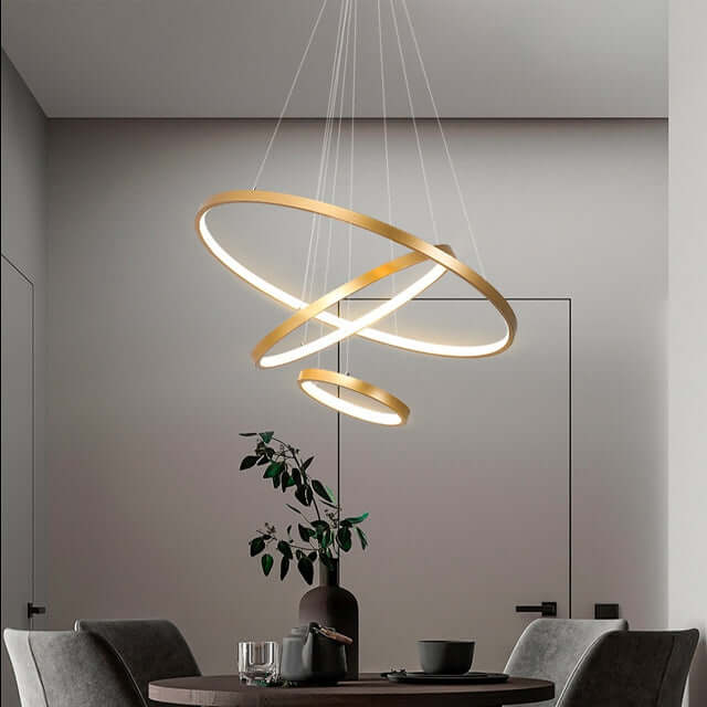 Moderne loftlampe med 3 ringe i hvid
