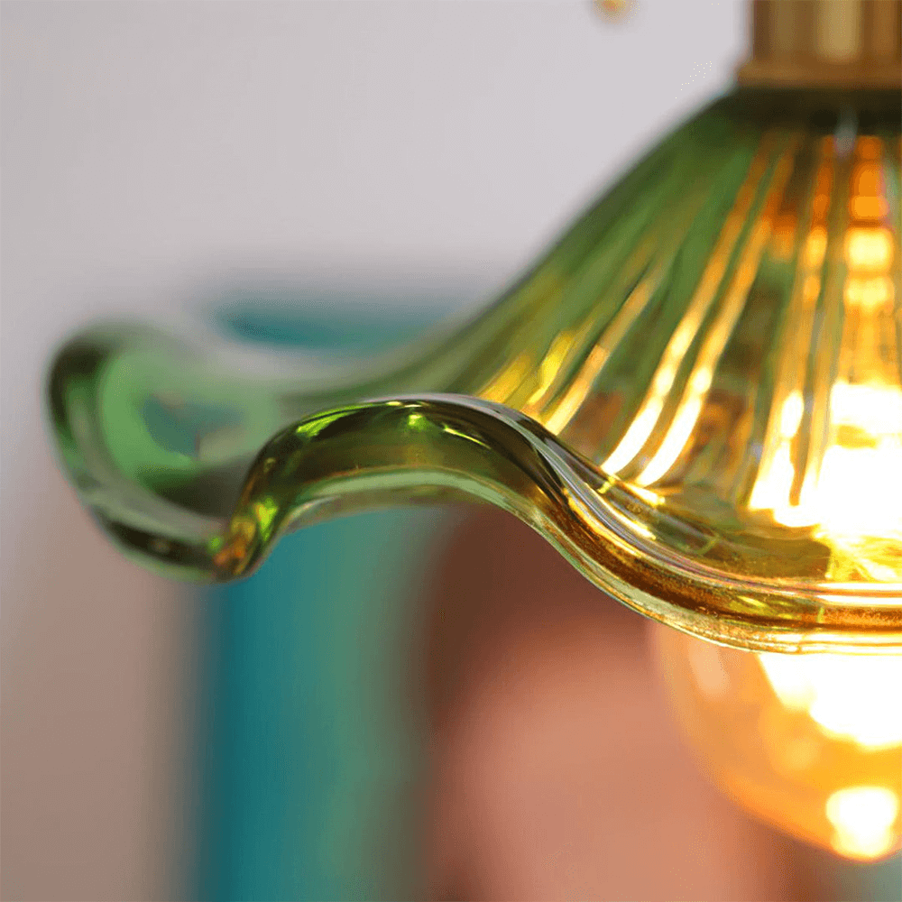 Hibiscus pendellampe, glas blomsterdesign lampe