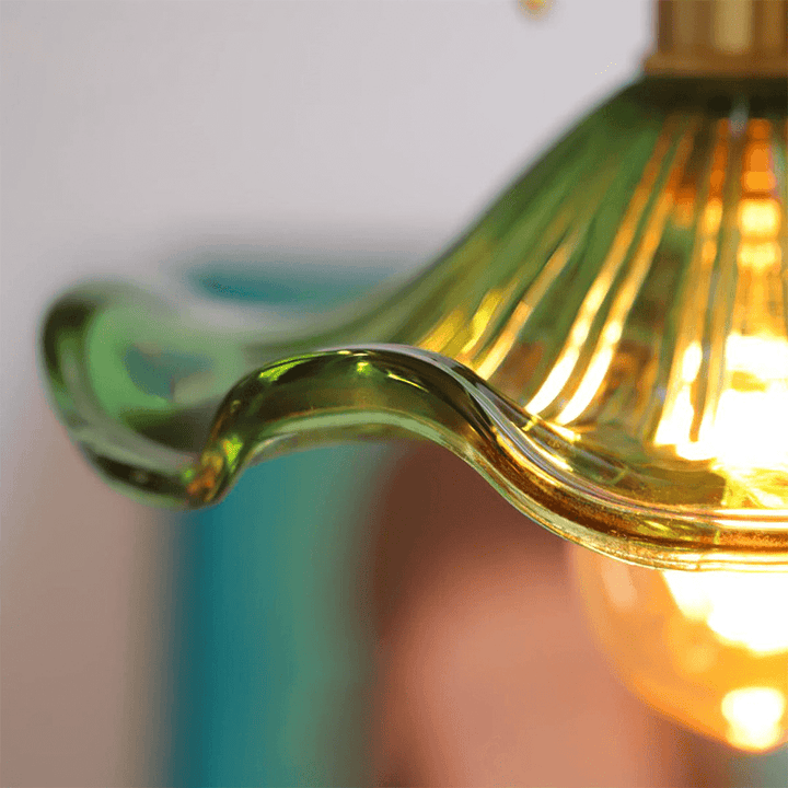 Hibiscus pendellampe, glas blomsterdesign lampe