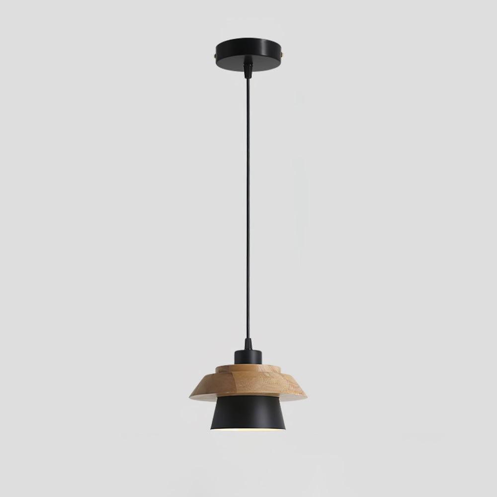 Moderne træ- og sten pendel lampe