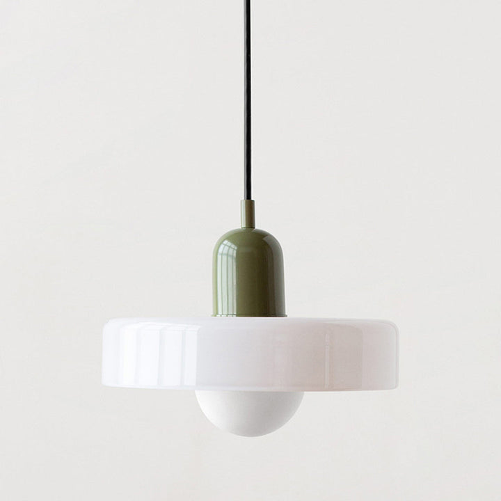 Håndlavet glaslampe: Bauhaus pendellampe med flerfarvet glas for en levende belysning.
