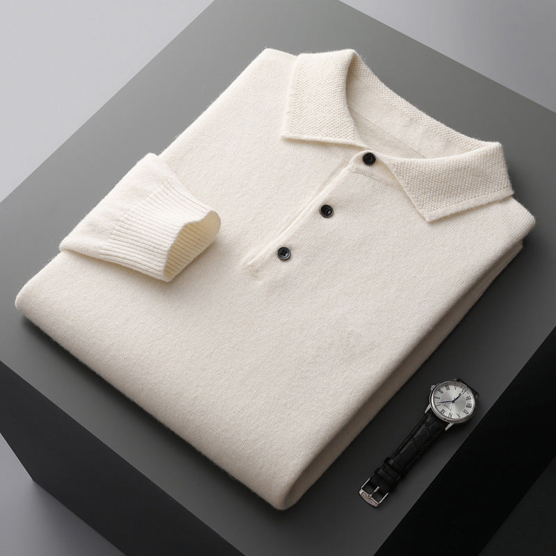 Elegant, blød langærmet herrepoloshirt, perfekt til stilfuld hverdag, business og komfortabel fritidsbrug.