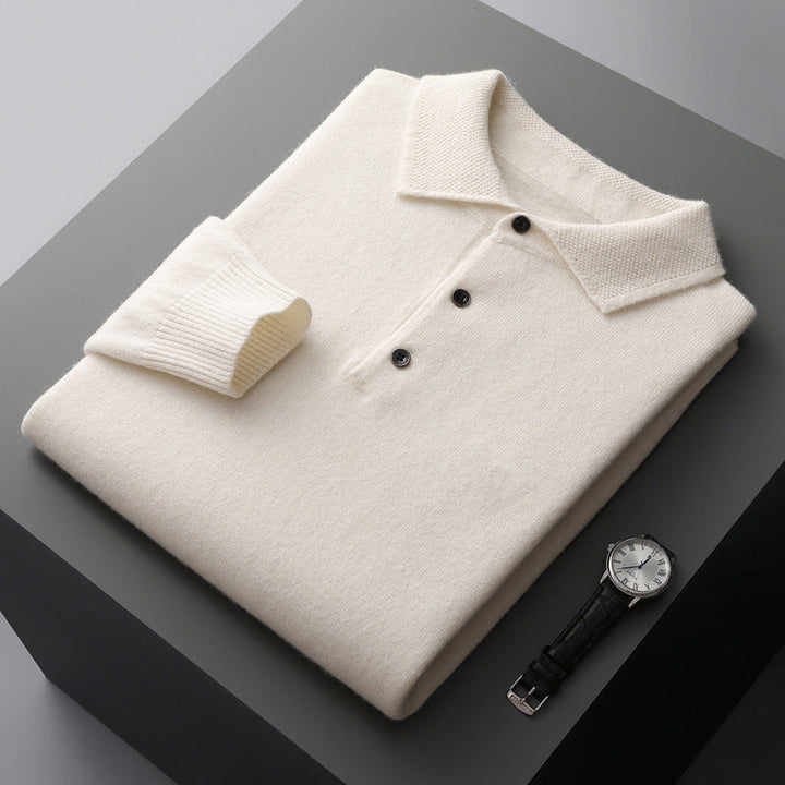 Elegant, blød langærmet herrepoloshirt, perfekt til stilfuld hverdag, business og komfortabel fritidsbrug.