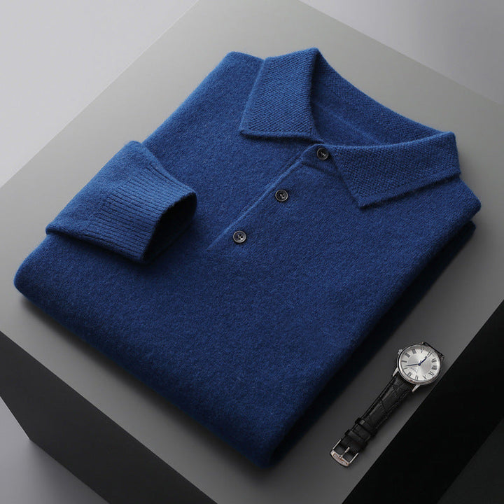 Alsidig herrepoloshirt med lange ærmer, velegnet til casual fritidsbrug og mere formelle business-anledninger.