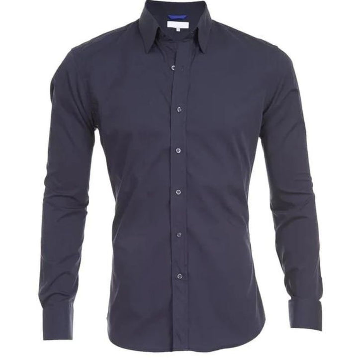 Afslappet men elegant langærmet herreskjorte. Perfekt til hverdag med skjult lynlås og komfortabel pasform.