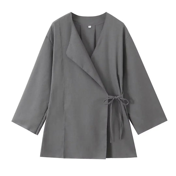 Afslappet elegant todelt sæt til kvinder med brede ben bukser, ideelt til sommer.