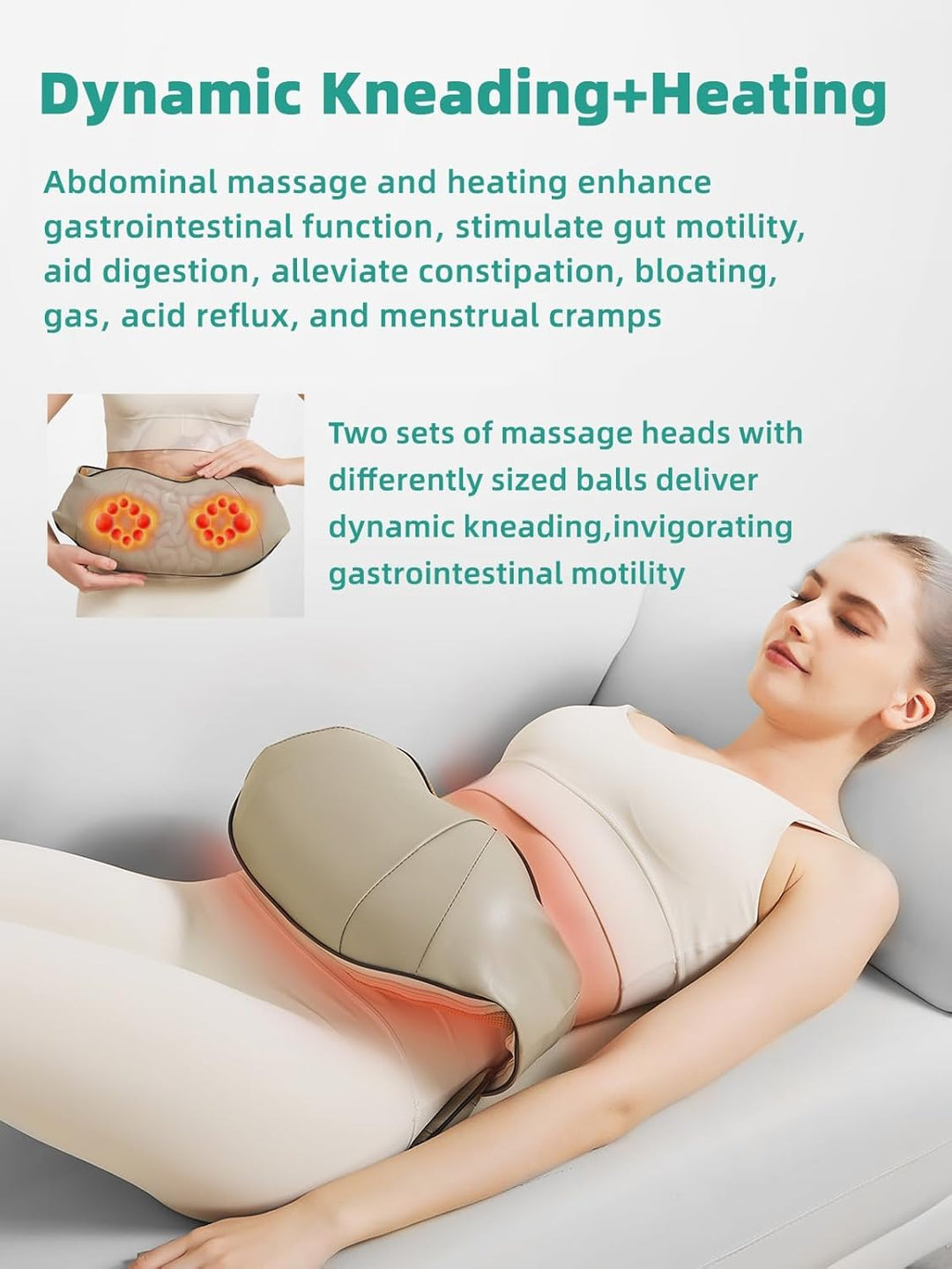 Ergonomisk elektrisk mavemassager for effektiv smertelindring og kropsmassage.