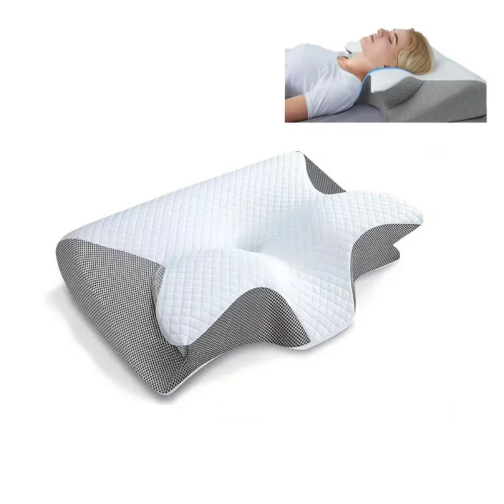 Ergonomisk hovedpude, sikrer optimal støtte for nakke og rygsøjle, fremmer komfortabel søvn.