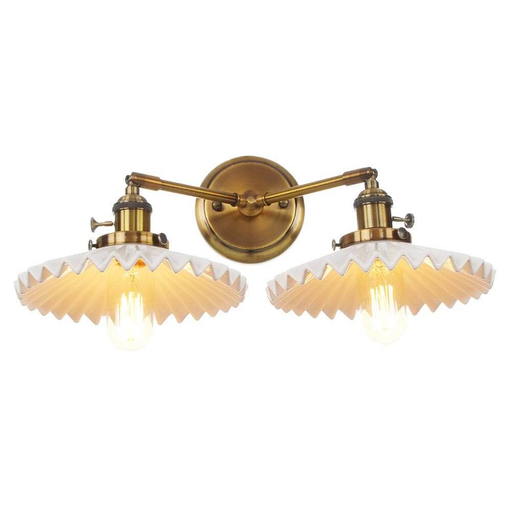 Lampe À Double Tête En Céramique Ancienne