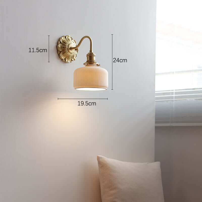 Keramik Messing Væg Lampe
