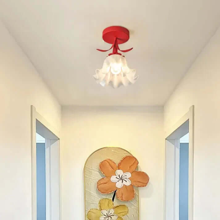 Tiffany-stil loftlampe simpelt mini-blomstermønster