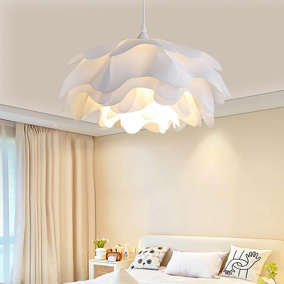 Hvid blomster loftslampe